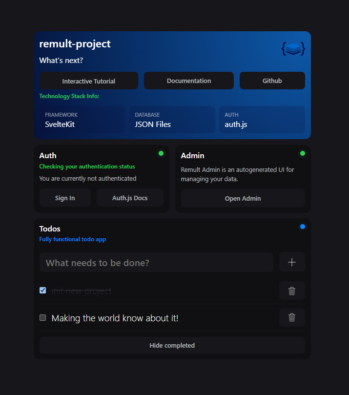 Remult Dashboard